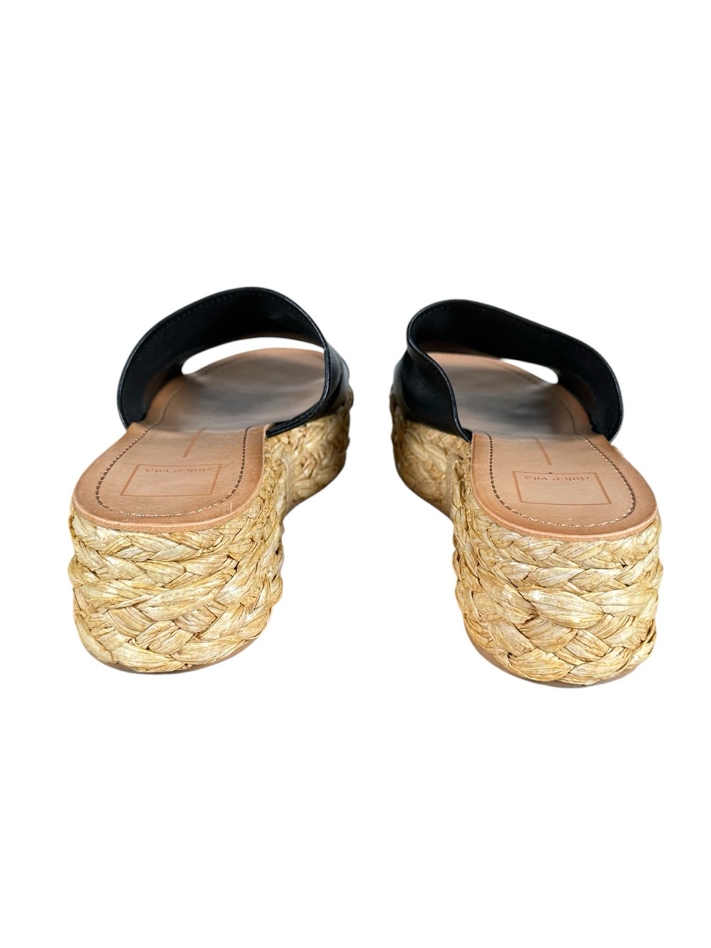 DOLCE VITA Chavi Raffia Platform Slide Leather Sandals - Picture 7 of 9